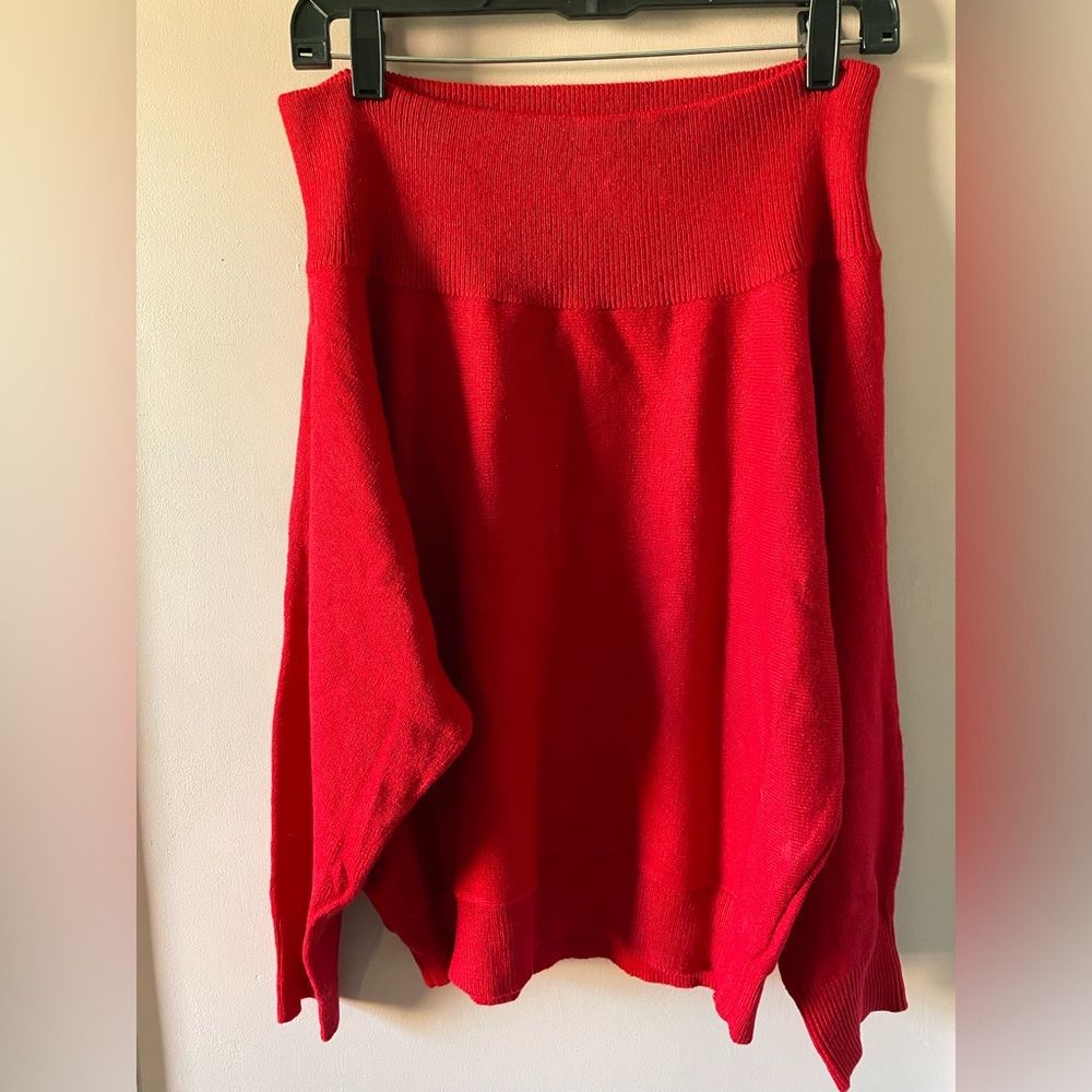 NWT. Off the Shoulder Dolman Sweater. Color Red. Size Large.